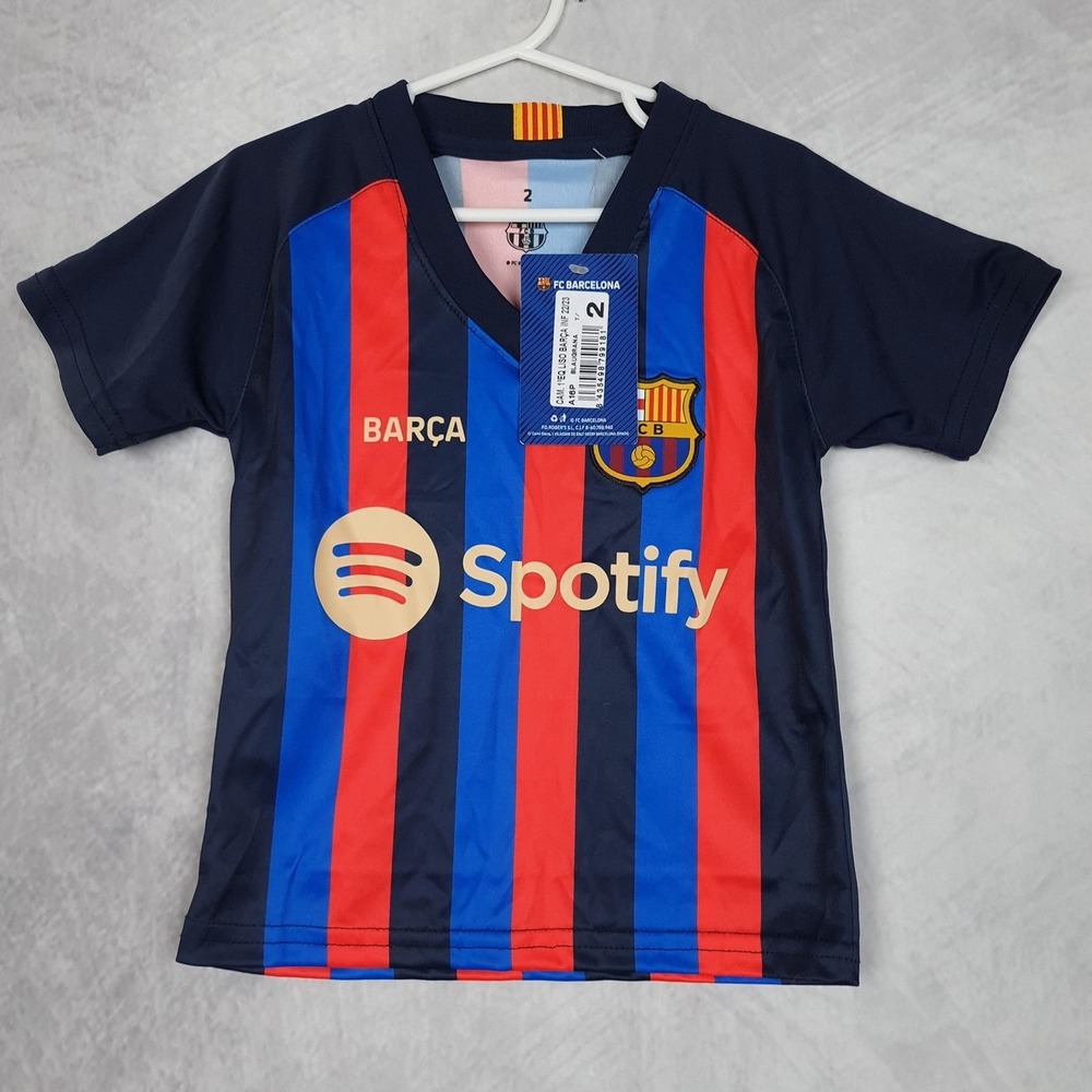 FC Barcelona Jersey Toddler 2T Blue Red Soccer Spotify UNHCR 22/23 Kids